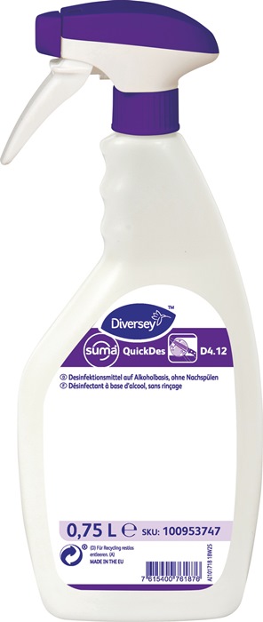SUMA Sprühdesinfektionsmittel QuickDes 4.12 f.Oberflächen 750 ml 6 Sprühflaschen