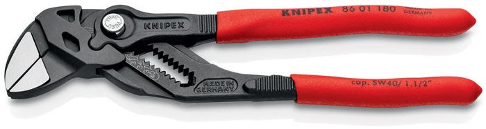 Knipex Zangenschlüssel 86 01 180 Länge 180 mm schwarz atramentiert Spannweite 40 mm Kunststoffüberzug