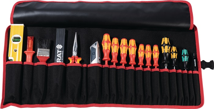 PARAT Werkzeugrolltasche  15 Fächer B670xH330mm Nylon schwarz/rot