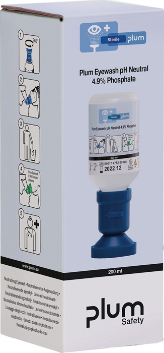 PLUM Augenspülflasche pH Neutral 200 ml 3 Jahre (ungeöffnete Flasche) DIN EN15154-4
