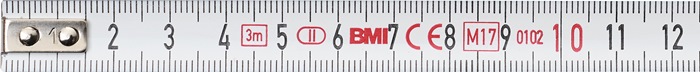 PROMAT Taschenrollbandmaß  Länge 3 m Breite 13 mm mm/cm EG II Kunststoff Sichtfenster