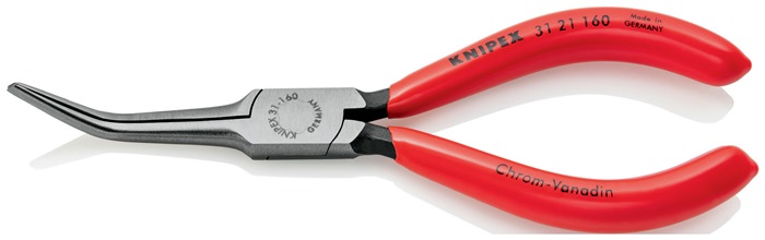 Knipex Nadelzange 31 21 160 Länge 160 mm 45° gewinkelt schwarz atramentiert mit Kunststoffüberzug