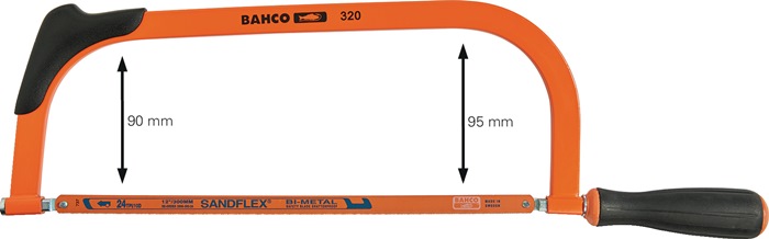 BAHCO Metallsägebogen 320 Blattlänge 300 mm 24 Zähne / Zoll Komfort- und Frontgriff