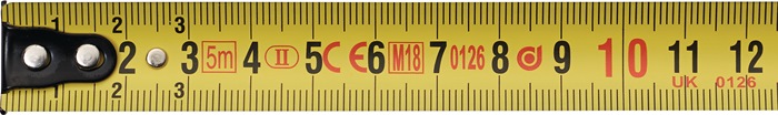 PROMAT Taschenrollbandmaß  Länge 5 m Breite 19 mm mm/cm EG II Kunststoff Chrom