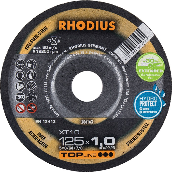 RHODIUS Trennscheibe XT10 D125x1,5mm gerade INOX Bohrung 22,23 mm 50 Stück