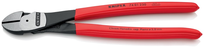Knipex Kraftseitenschneider 74 01 250 Länge 250 mm poliert Form 0 mit Kunststoffüberzug