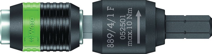 WERA Bithalter 889/4/1 F Rapidaptor 1/4" C 6,3 + E 6,3 Freilauf Länge 64 mm