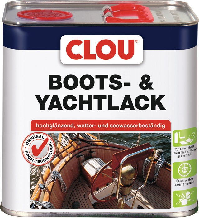 CLOU Boots-/Yachtlack  farblos glänzend 2,5 l 3 Dosen