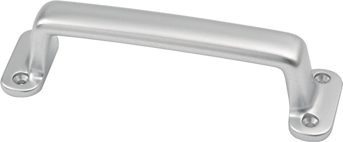 HERMETA Handgriff Ausladung 30 mm Länge 160 mm Breite 42 mm Aluminiumguss silberfarbig eloxiert Anzahl Löcher 4