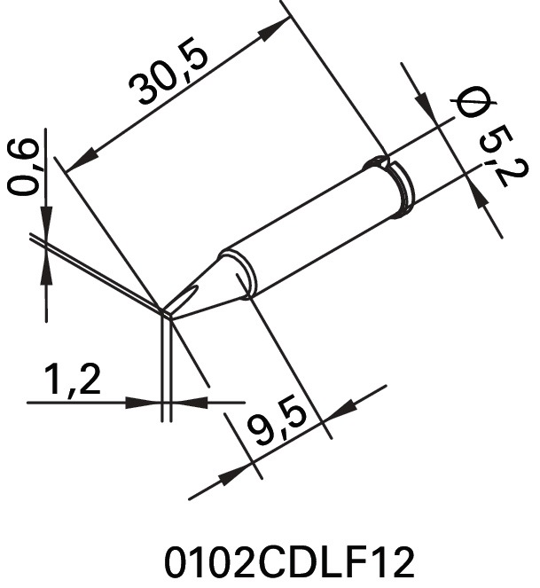 ERSA Lötspitze Serie 102 meißelförmig Breite 1,2 mm 0102 CDLF12/SB 2 Stück