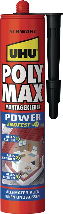 UHU Kleb-/Dichtstoff POLY MAX EXPRESS schwarz 425 g 12 Kartuschen