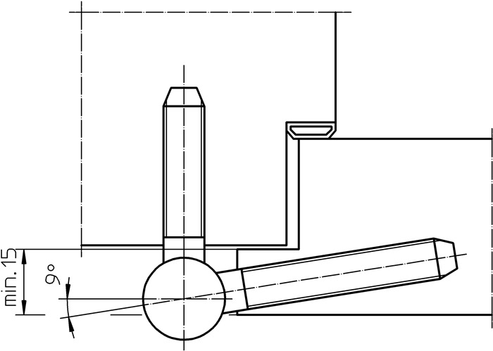 SIMONSWERK Einbohrband BAKA C 1-20 WF 3-teilig topzink 100 kg DIN links / rechts Holztüren