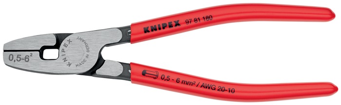 Knipex Aderendhülsenzange 97 81 180 Länge 180 mm 0,5 - 6,0 mm² poliert mit Kunststoffüberzug
