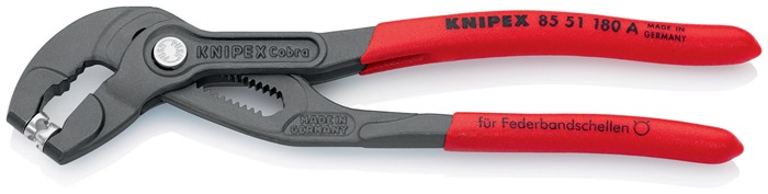 Knipex Federbandschellenzange 85 51 180 A Länge 180 mm Kapazität max. 50 mm Einstellungen 15 mit Kunststoffüberzug