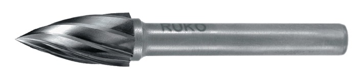 RUKO Frässtift SPG 12 mm Kopflänge 25 mm Schaft 6 mm VHM Aluverzahnung