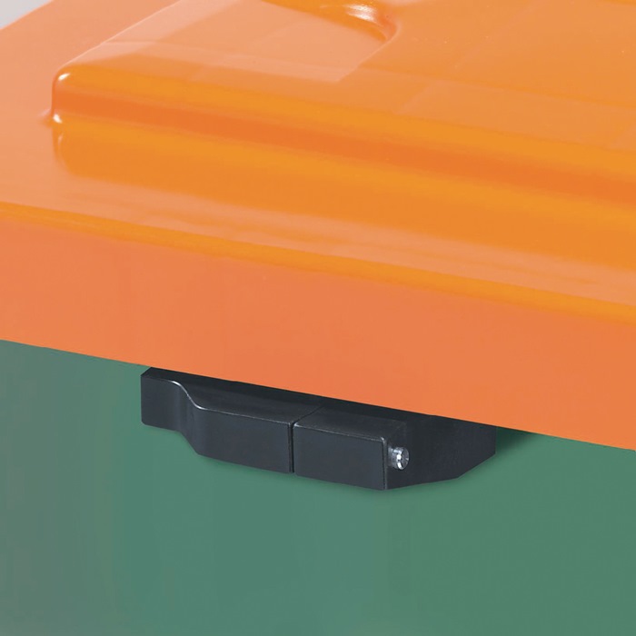CRAEMER Streugutbehälter  L945xB725xH930 mm 400 l HD-PE grün/orange ohne Entnahmerutsche
