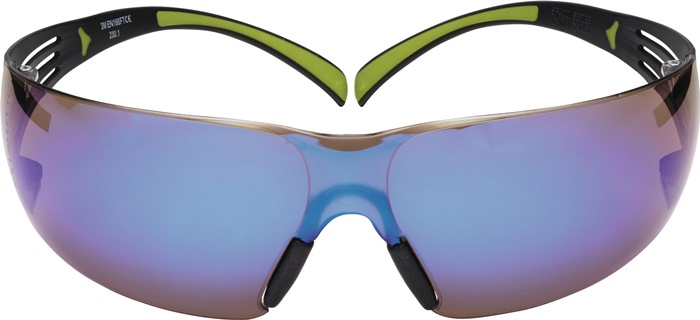 3M Schutzbrille SecureFit-SF400 EN 166, EN 172 Bügel schwarz grün, Scheiben blau Polycarbonat