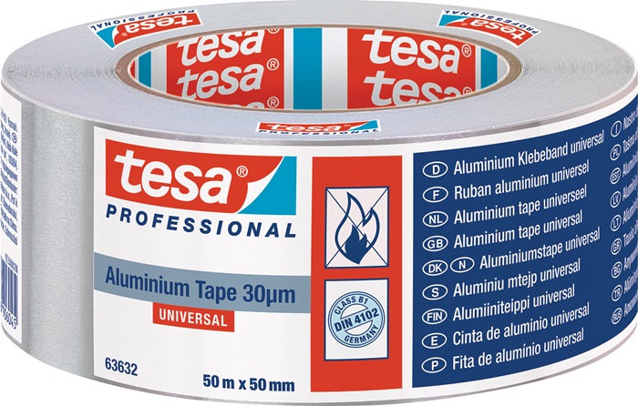 TESA Aluminiumklebeband Universal 63632 mit Liner Länge 50 m Breite 50 mm