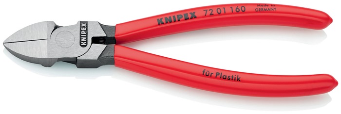 Knipex Seitenschneider für Kunststoffe 72 01 160 Länge 160 mm poliert gerade mit Kunststoffüberzug