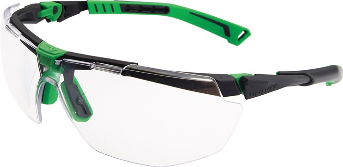 UNIVET Schutzbrille 5X1030000 EN 166, EN 170 FT KN Bügel dunkelgrau/grün, Scheibe klar Polycarbonat