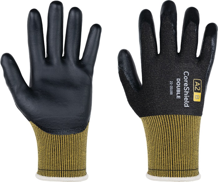 HONEYWELL Schnittschutzhandschuh CoreShield Double 22-2D18B Größe 7/S schwarz/gelb PSA-Kategorie II 10 Paar