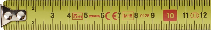 STANLEY Taschenrollbandmaß PowerLock® Länge 5 m Breite 19 mm mm/cm EG II Kunststoff Clip