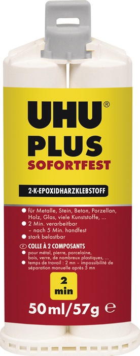 UHU 2K-Epoxidharzklebstoff PLUS SOFORTFEST 57 g farblos 6 Doppelkartuschen