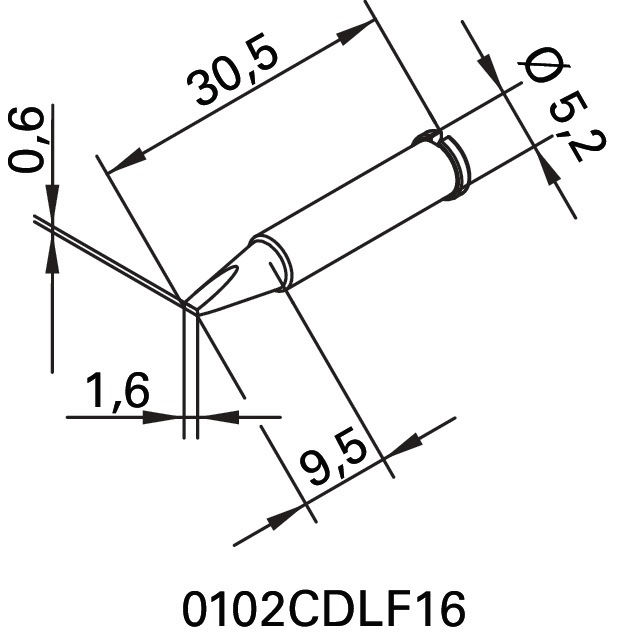 ERSA Lötspitze Serie 102 meißelförmig Breite 1,6 mm 0102 CDLF16/SB 2 Stück