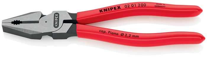 Knipex Kraftkombizange 02 01 200 Länge 200 mm poliert Kunststoffüberzug