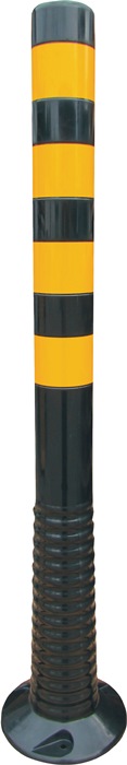 Sperrpfosten  PU schwarz/gelb Ø 80 mm zum Aufschrauben m.Befestigungsmaterial Höhe über Flur 1000 mm
