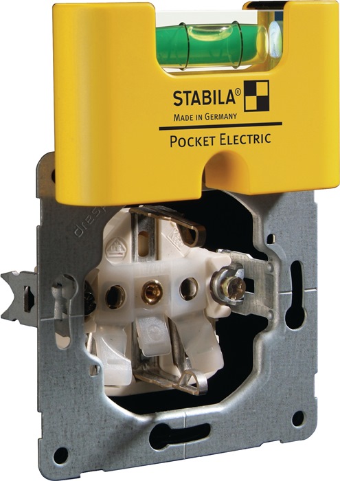 STABILA Wasserwaage Pocket Electric 7 cm Kunststoff gelb ± 1mm/m mit Magnet