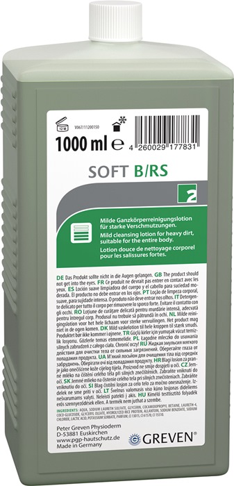 GREVEN Hautreinigungslotion GREVEN® SOFT B/RS 1 l Flasche passend für 9000 473 400 mittlere bis starke Verschmutzung