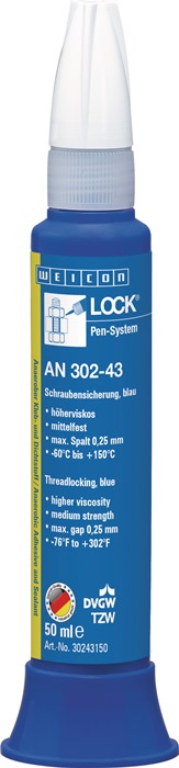 WEICON Schraubensicherung WEICONLOCK® AN 302-43 50 ml mittelfest hochviskos blau DVGW, KTW