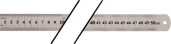 PROMAT Stahlmaßstab  Länge 500 mm Stahl Teilung B = mm/1/2 mm