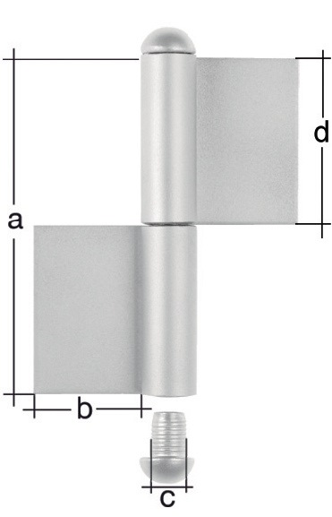 GAH Konstruktionsband Typ K04 2-teilig zum Anschweißen EdelstahlRundkopf 180/50/14/90 mm
