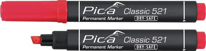 PICA Permanentmarker Classic rot Strichbreite 2 - 6 mm Keilspitze 10 Stück