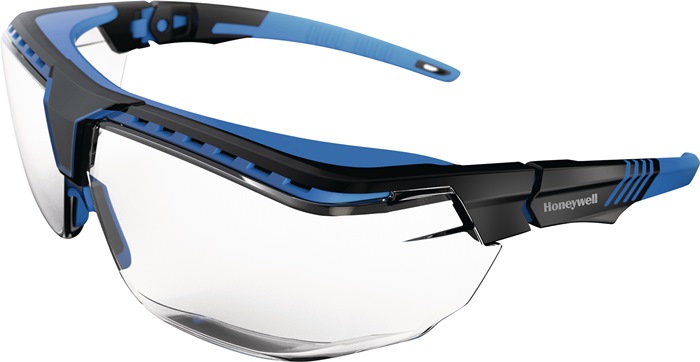 HONEYWELL Schutzbrille Avatar OTG PSA-Kategorie II Bügel schwarz-blau, Scheibe Anti-Reflex Polycarbonat