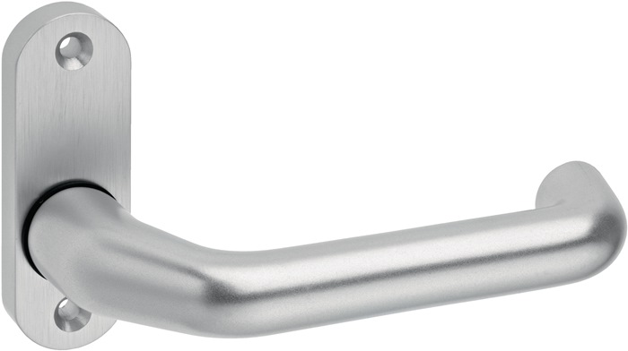 EDI Profiltürdrückerlochteil 1391/0800 Aluminium F1 oval 8 mm gekröpft