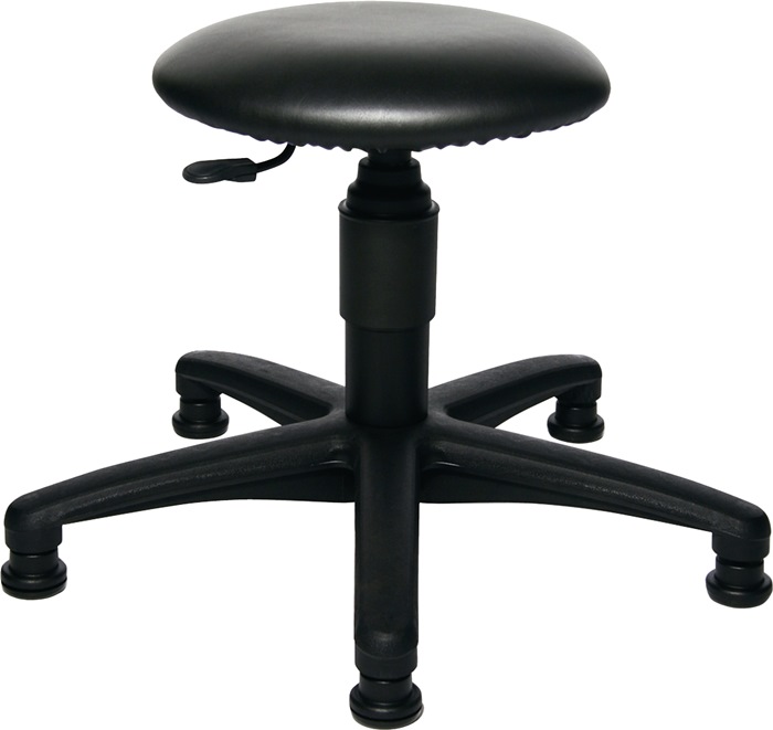 TOPSTAR Drehhocker  mit Bodengleitern Kunstlederpolster schwarz Sitzhöhenverstellung 390-520 mm