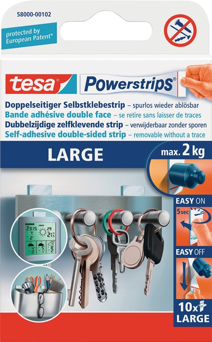 TESA Selbstklebestrip Powerstrips® 58000 SB-Pack á 10 Strips 20 x 50 mm 15 Stück