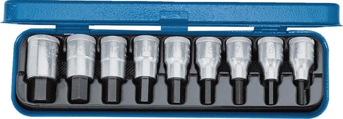 GEDORE Steckschlüsselsatz IN 19 PM 9-teilig 1/2" 5 - 17 mm für Innensechskantschrauben