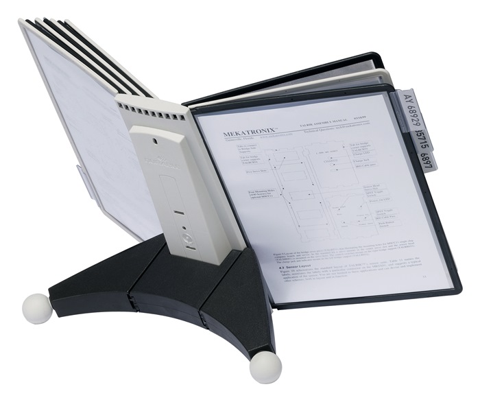 DURABLE Tischständer  Kunststoff schwarz/grau 10 Sichttafeln DIN A4 mit Profilrahmen
