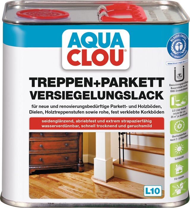 CLOU Treppen-/Parkettversiegelungslack L10 farblos seidenglanz 2,5 l